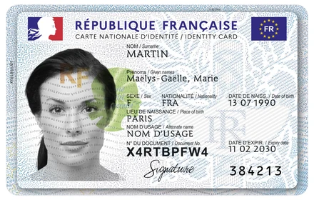 Carte nationale d'identité (spécimen)