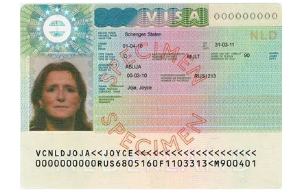 Visa Schengen (spécimen)